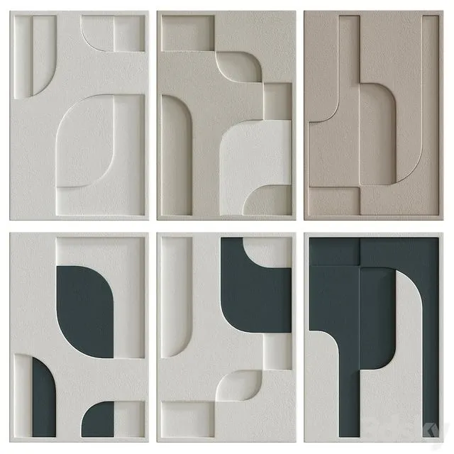 Decorative set of art paintings #69 3dsMax Model