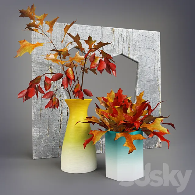 Decorative set of “Autumn” 3DS Max Model