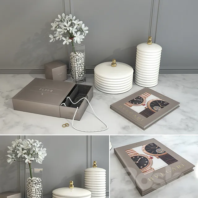 Decorative set of Dressing table 3ds Max