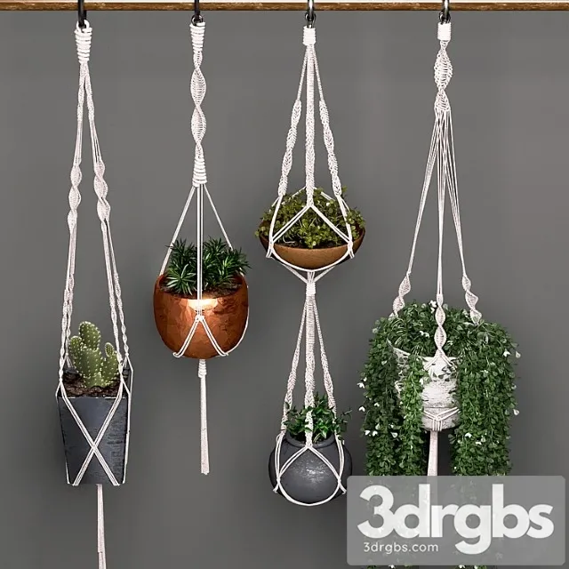 Decorative set of hanging pots