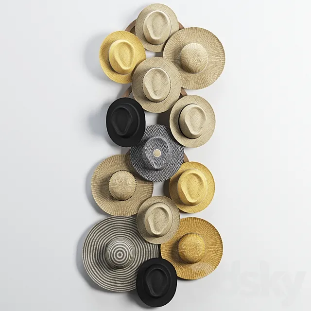 Decorative set of hats 3DS Max Model