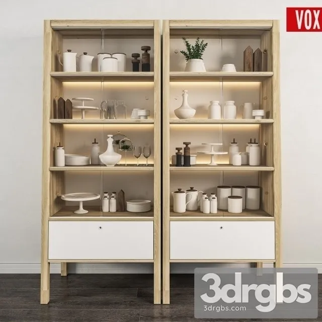 Decorative Set Of Kitchen Cabinet Vox Spot 3dsmax Download