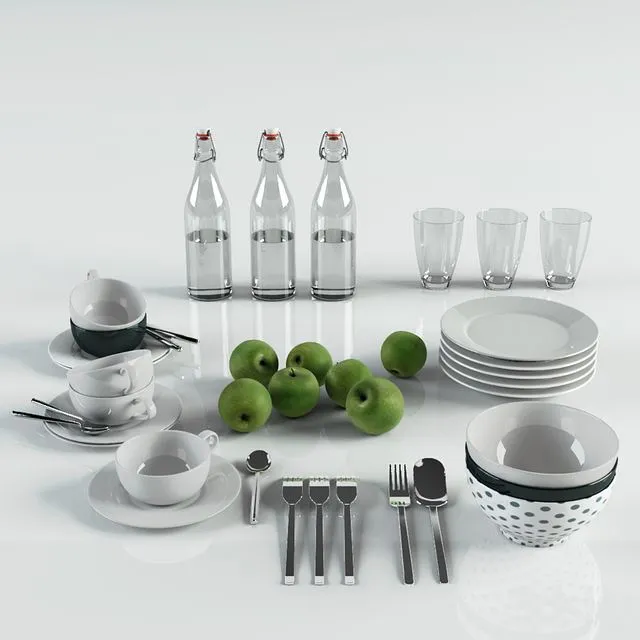 Decorative Set of kitchen design objects 3dsMax Model