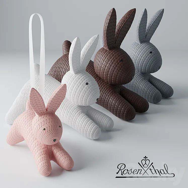 Decorative set of rabbits 3DS Max