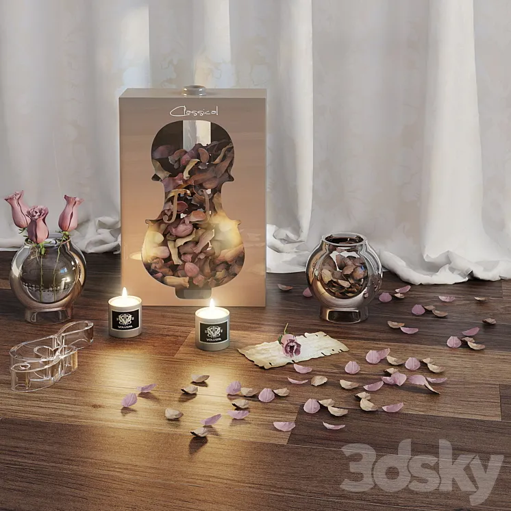 Decorative set of roses 3DS Max