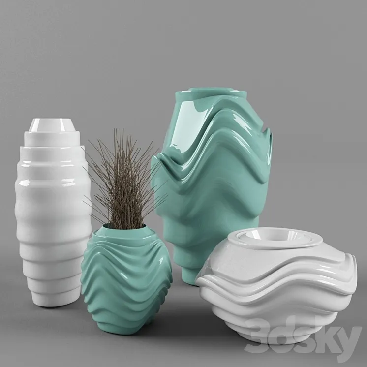 Decorative set of vases 3DS Max