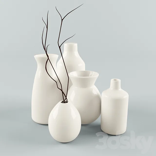 Decorative set of vases 3DSMax File