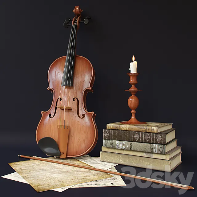 Decorative set of “Violin” 3DSMax File