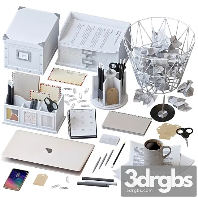 Decorative set Office supplies set_1 3dsmax Download