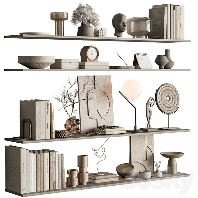 Decorative Set on Shelves 146 3ds Max