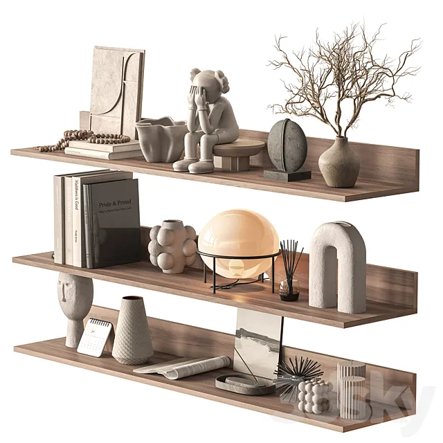 Decorative Set on Shelves 149 3dsMax Model