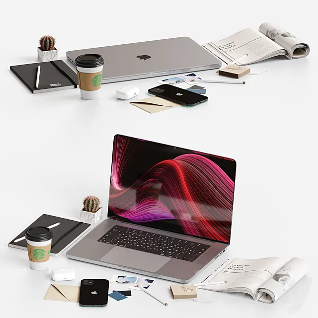 Decorative set on the desktop 3DS Max Model