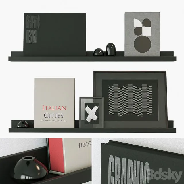 Decorative set on the shelves 3dsMax Model