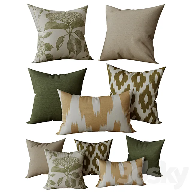 Decorative Set Pillow 16 3DS Max Model