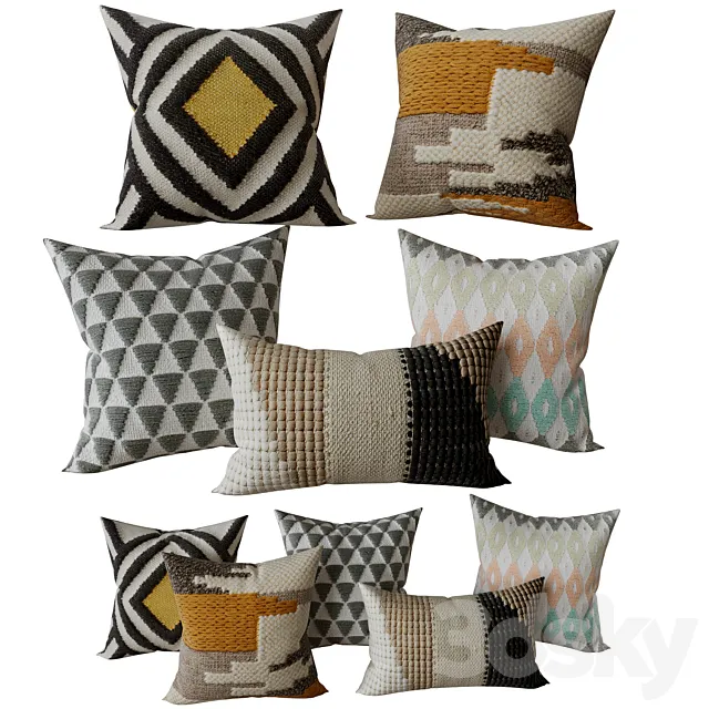 Decorative Set Pillow 4 3DSMax File