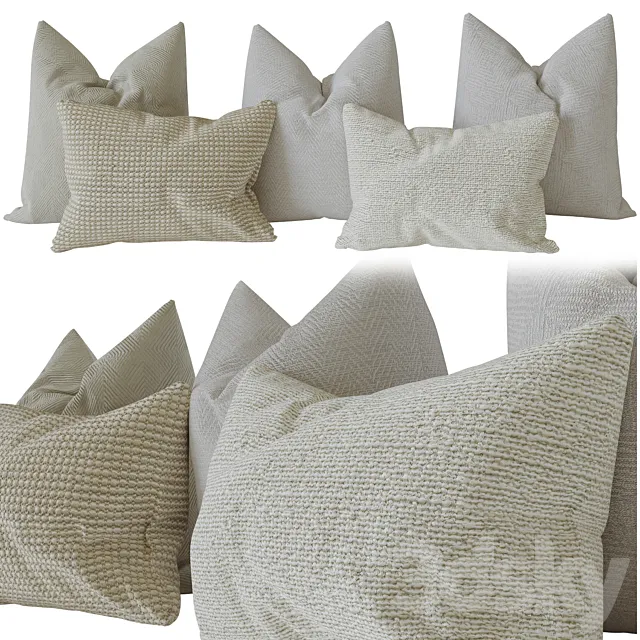 Decorative set pillows 10 3ds Max