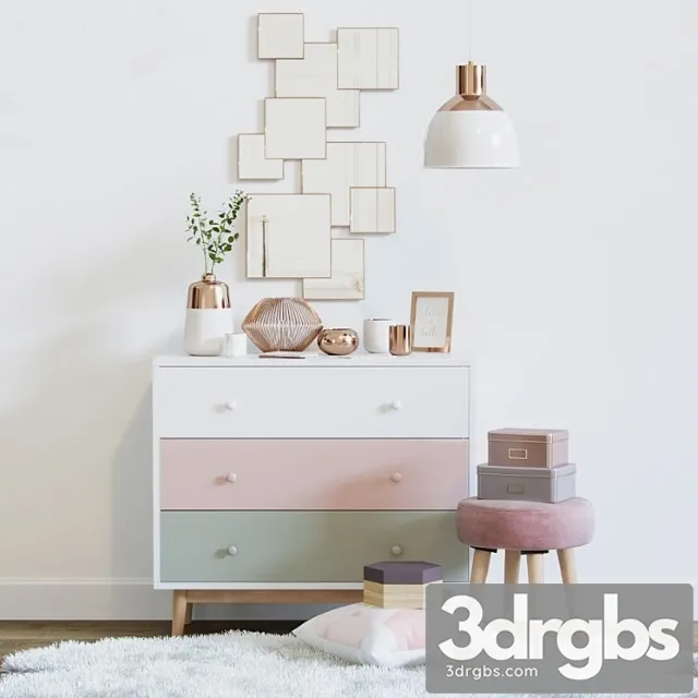 Decorative set Pink decorative set – maisons du monde 3dsmax Download