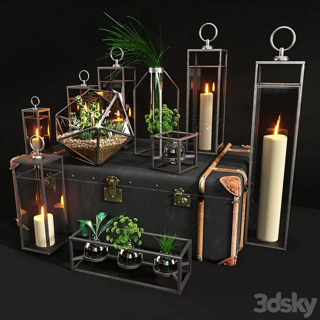 Decorative set Restoration Hardware & Pottery Barn 3dsMax Model