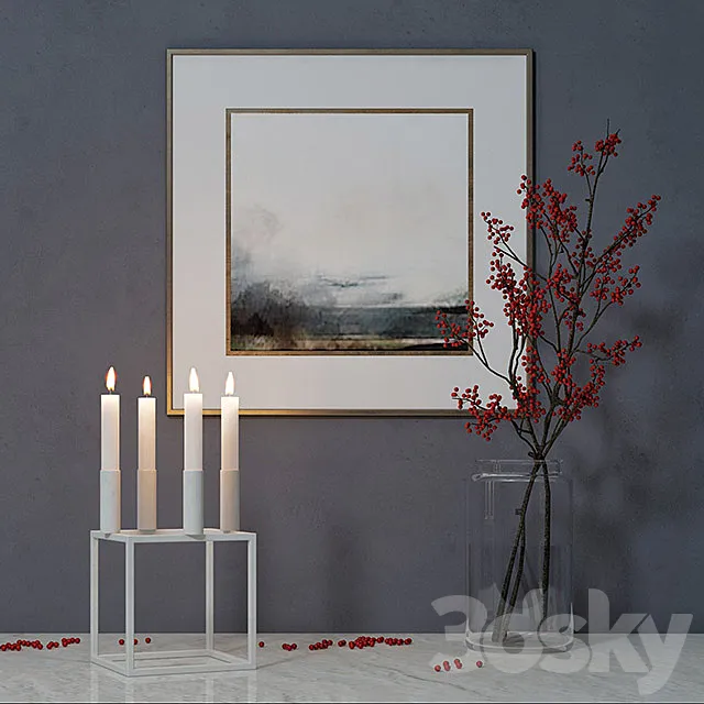 Decorative set Rowan 3ds Max