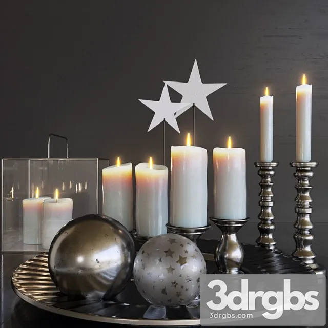 Decorative set Set of candles. candle 3dsmax Download