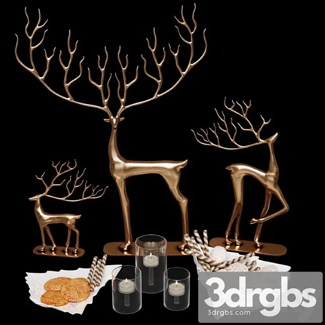 Decorative set Set with deer 3dsmax Download