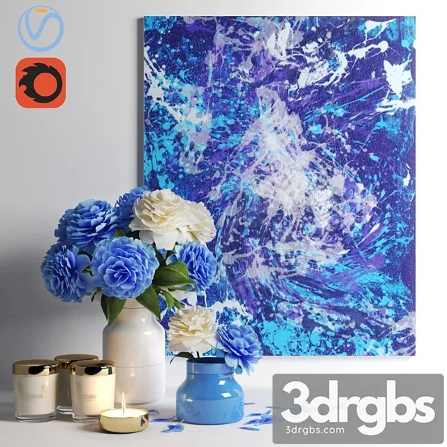 Decorative set Set1217 -blue 3dsmax Download