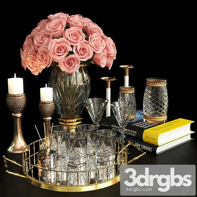 Decorative set Set419 -rose and gold 3dsmax Download