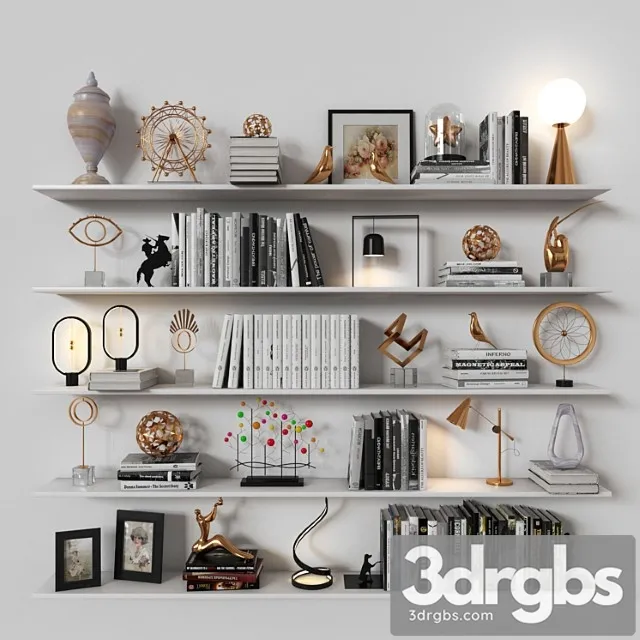 Decorative set Shelves 04 3dsmax Download