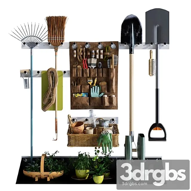 Decorative set Storage of garden equipment 3dsmax Download