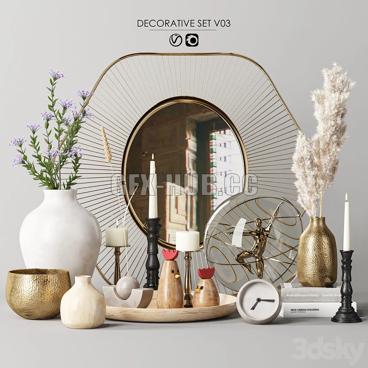 Decorative set v3 3dsMax Model