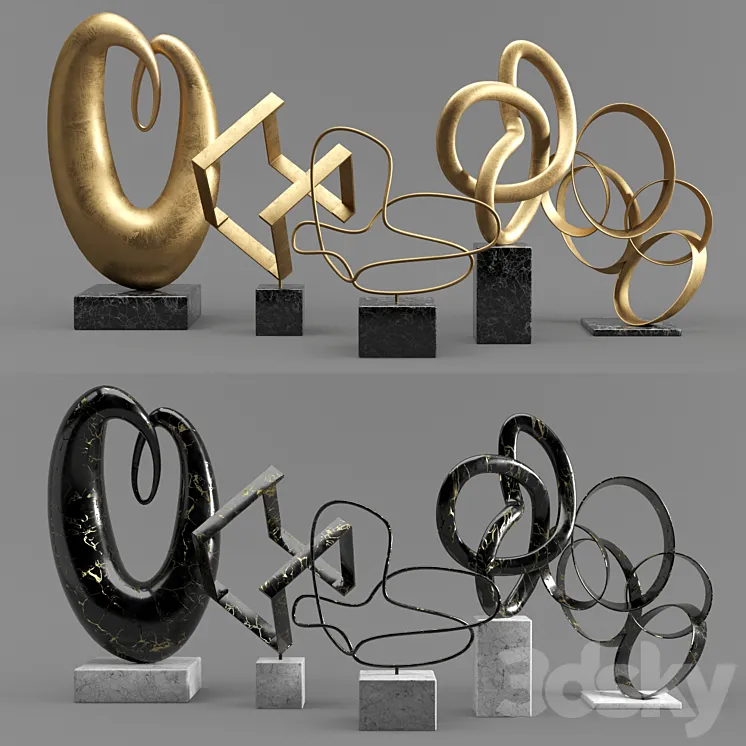 Decorative Set Vol.01: Abstract Sculptures 3DS Max