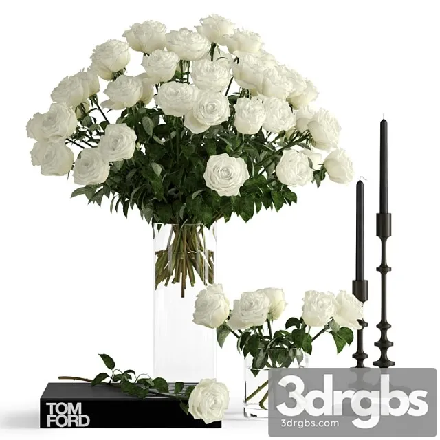 Decorative set White roses 3dsmax Download
