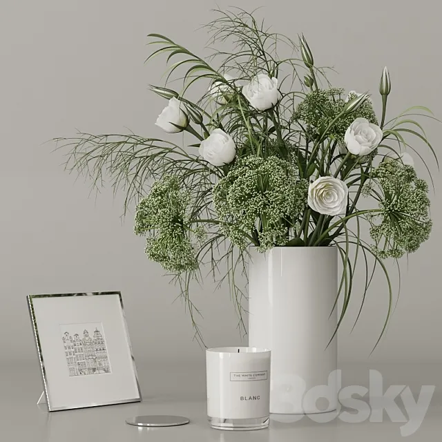 Decorative set with a green bouquet 3DSMax File