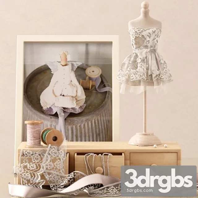 Decorative set with a mini mannequin 3dsmax Download