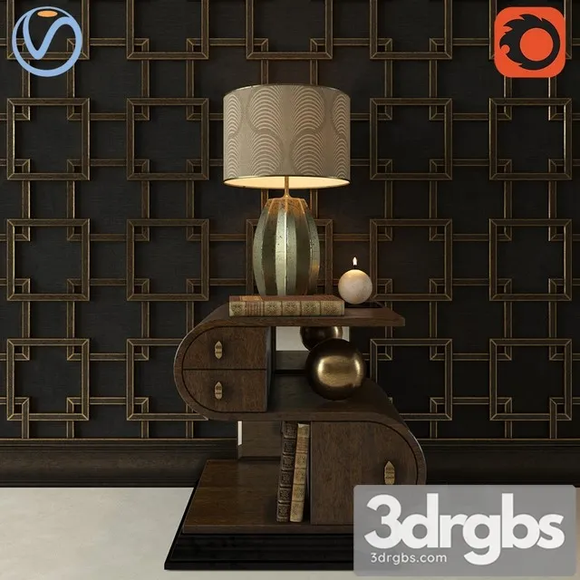 Decorative Set with Bedside Tables 3dsmax Download