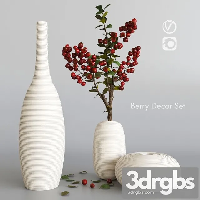 Decorative set with berries 3dsmax Download