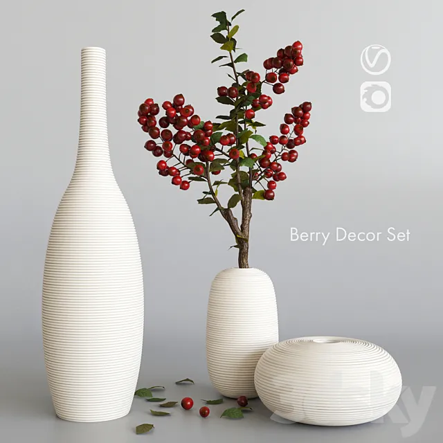 Decorative set with berries 3DS Max Model