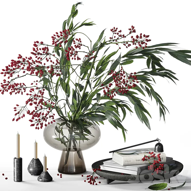 Decorative set with berry bouquet 031 3DS Max