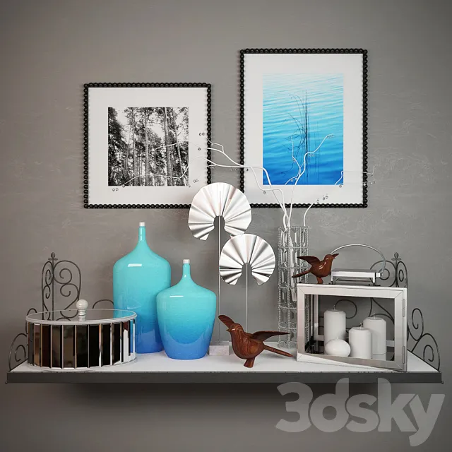 Decorative set with birds 3DS Max Model