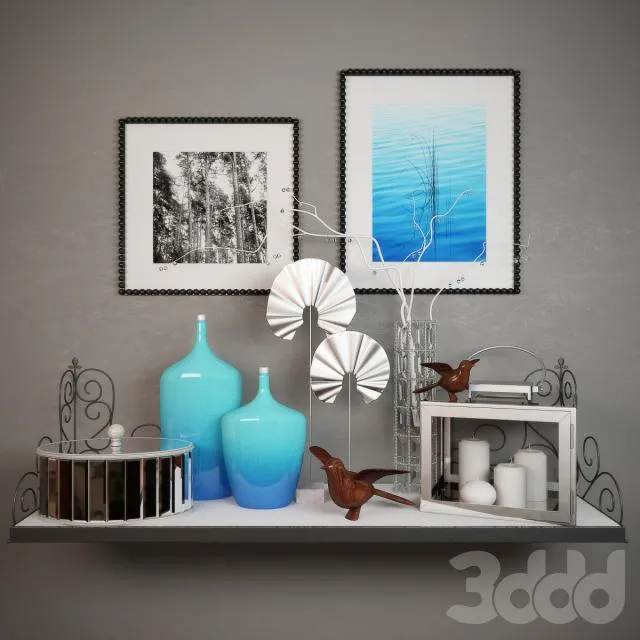Decorative set with birds 3dsMax Model