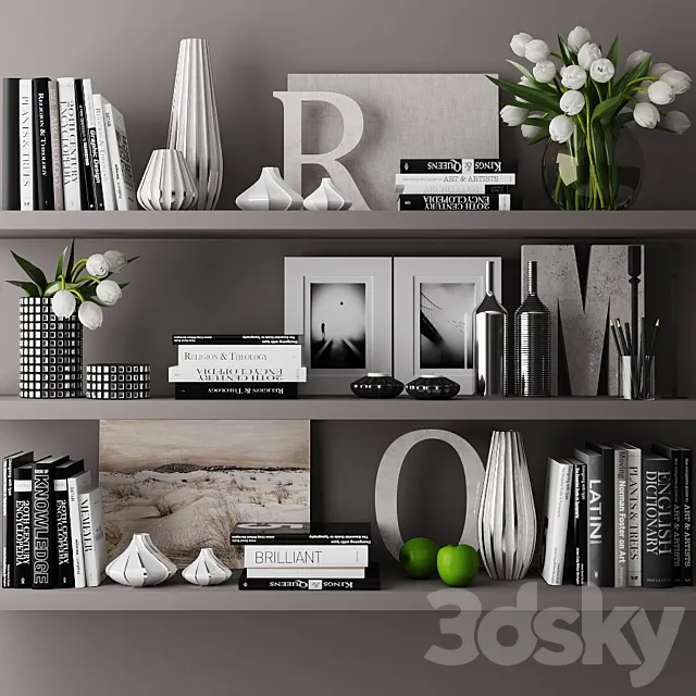 decorative set with books 03 3DSMax File