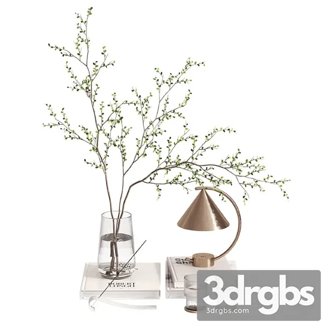 Decorative Set With Branches And Meridian Lamp 3dsmax Download