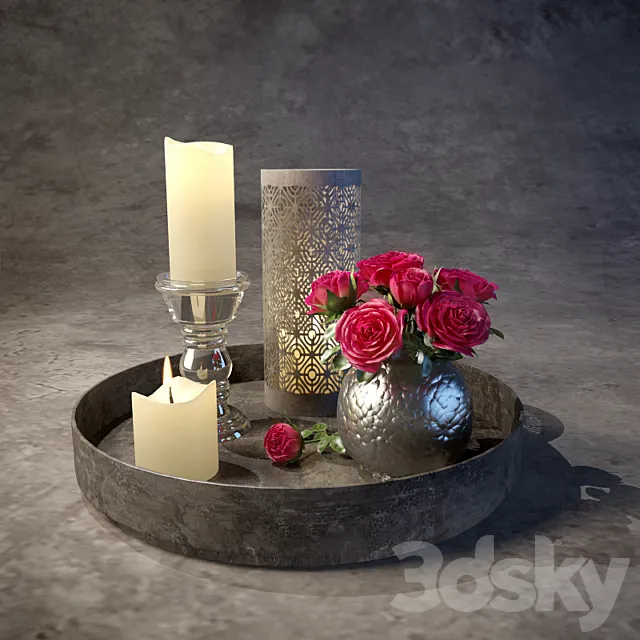 Decorative set with candles 3ds Max