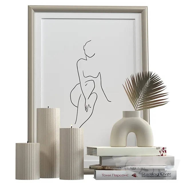 Decorative set with candles 3DS Max Model