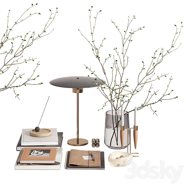 Decorative set with cherry branches 3DS Max Model