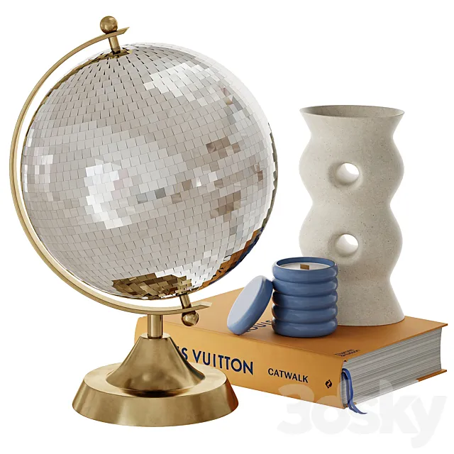 Decorative set with disco globe 3ds Max