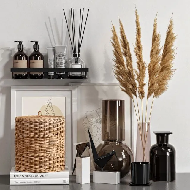 Decorative set with dried flowers 04 3dsMax Model