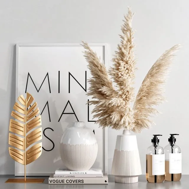 Decorative set with dried flowers 3dsMax Model