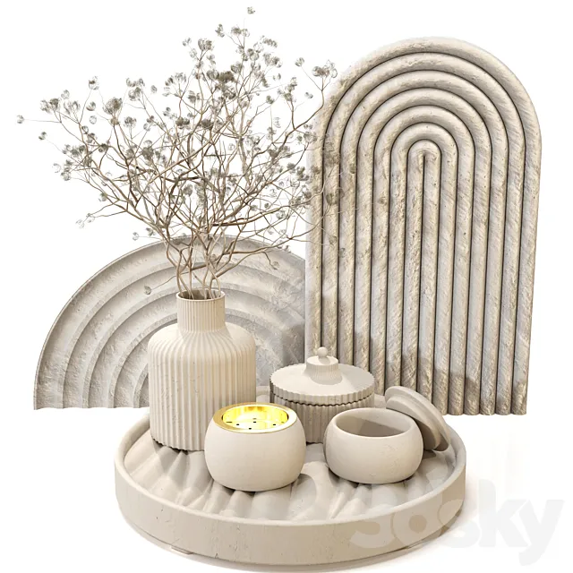 decorative set with dry plant 3dsMax Model