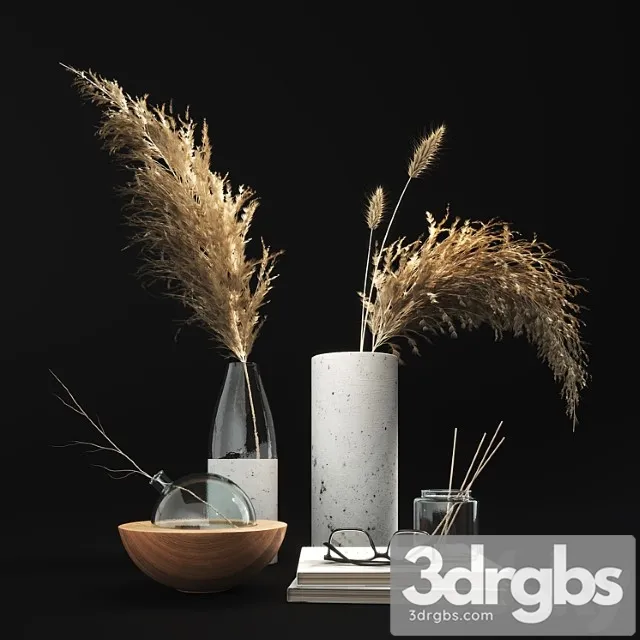 Decorative set with dry plants 01 3dsmax Download